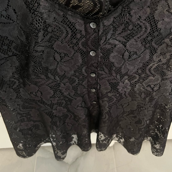New free people black lace top iridescence blouse size small peplum style - Picture 5 of 9
